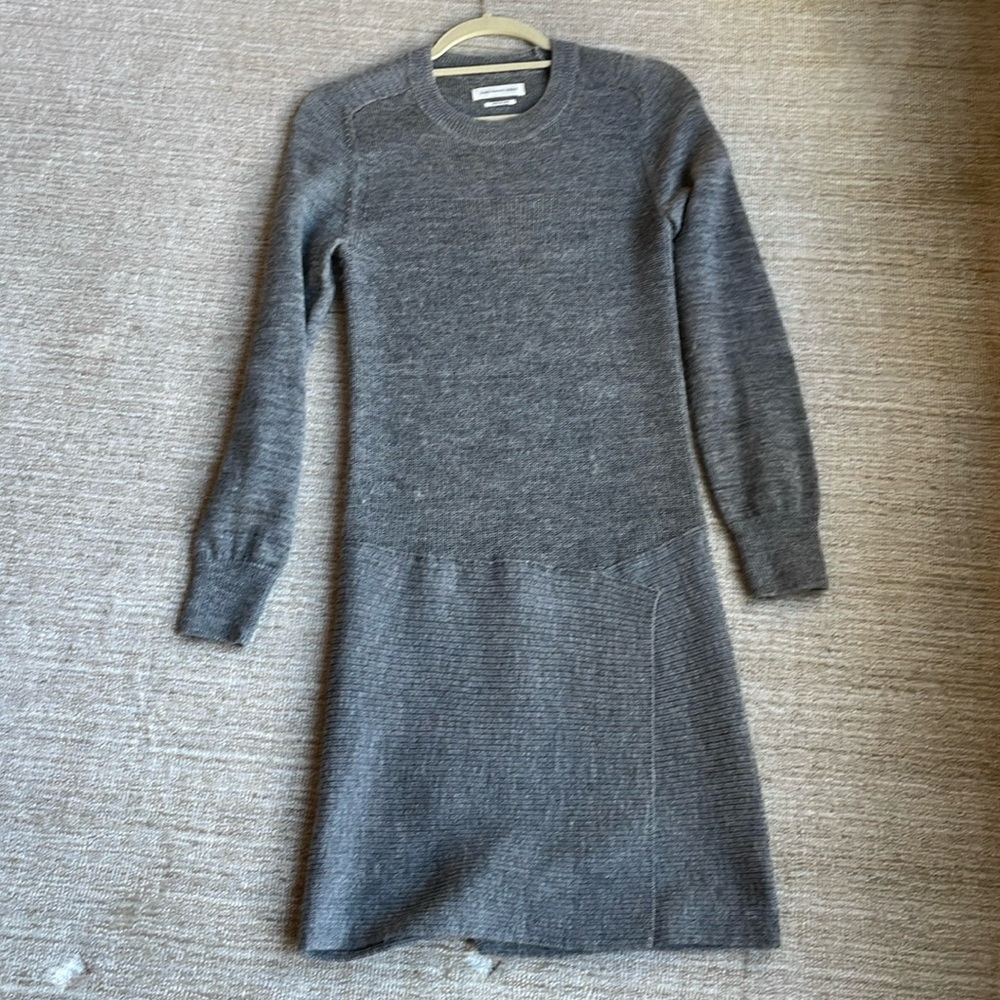 Isabel Marant Charcoal Gray Long Sleeve Knit Dress